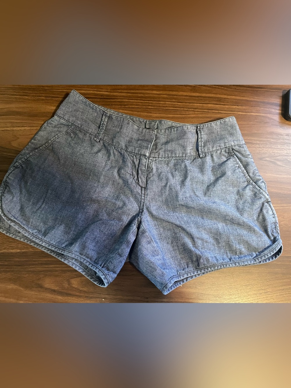 The Limited Blue Chambray Shorts 100% Cotton